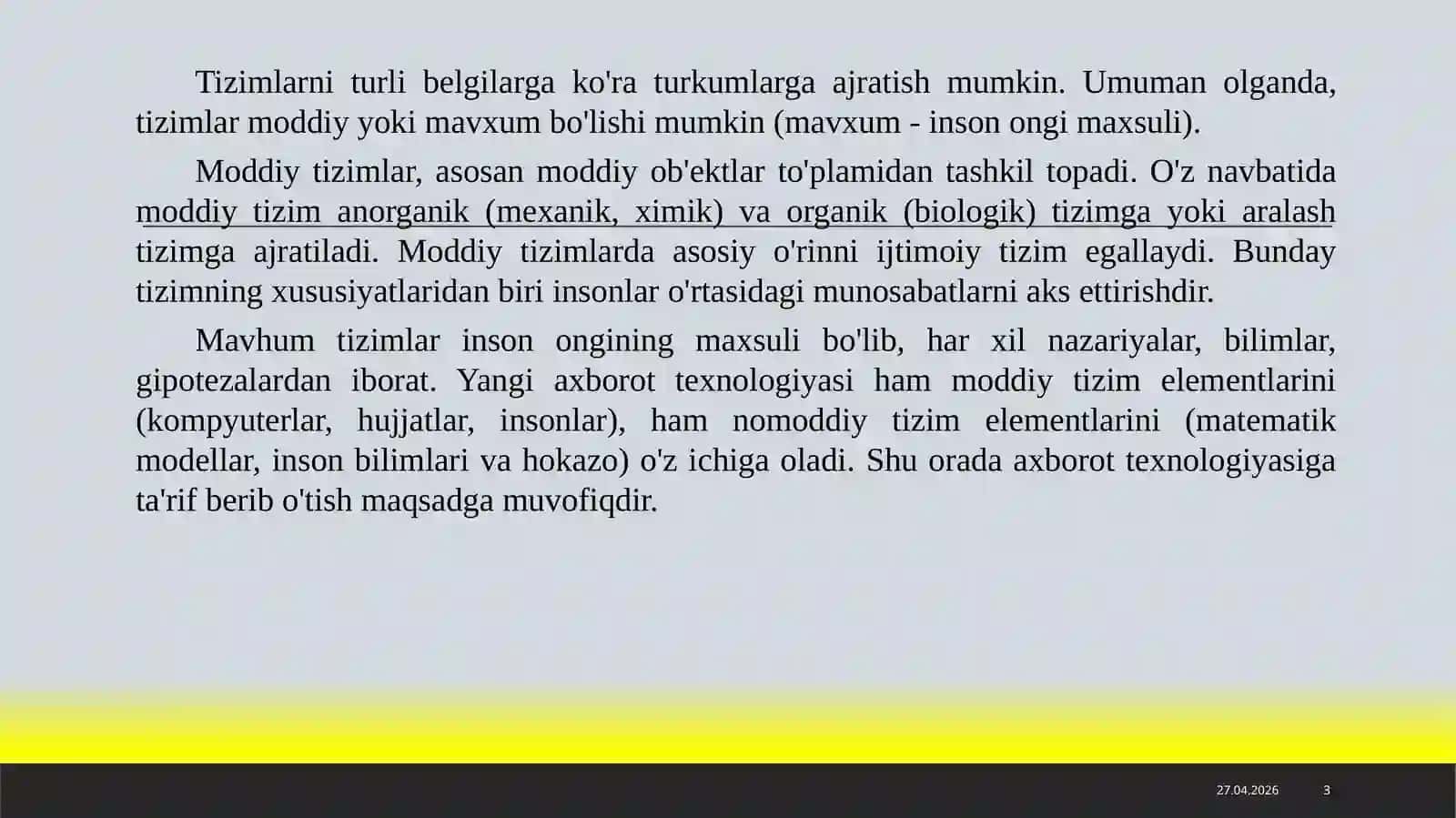 Tizim tushunchasi va uning turlari ta’riflari 3