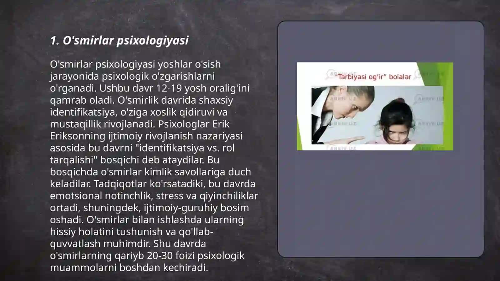 O'smirlar psixologiyasi 3