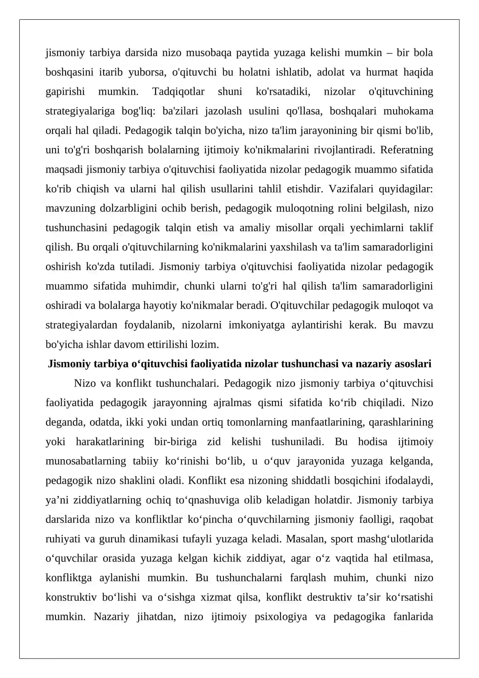 Jismoniy tarbiya o‘qituvchisi faoliyatida nizolar pedagogik muammo sifatida 3