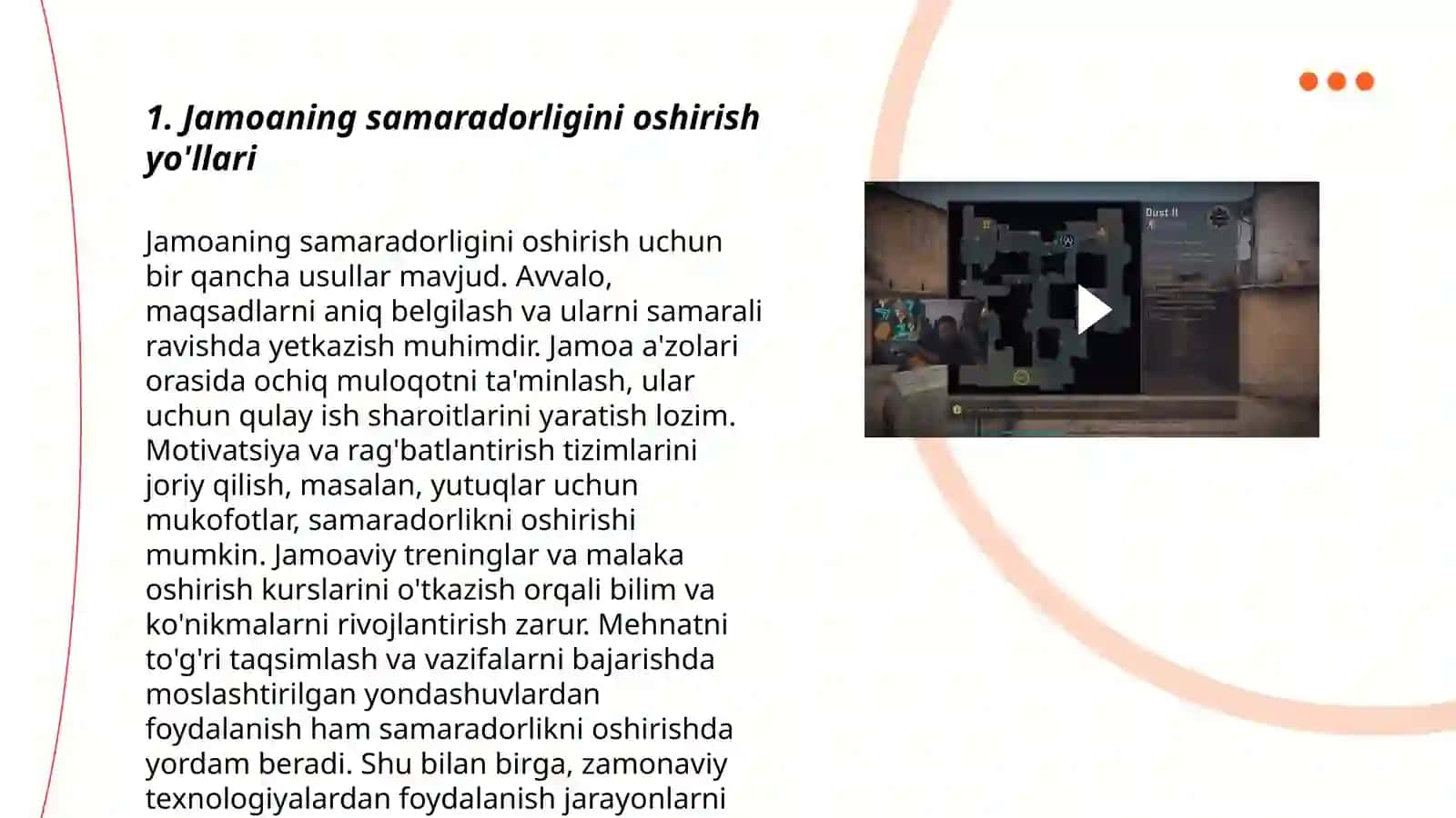Jamoani shakllantirish yoʻllari 3