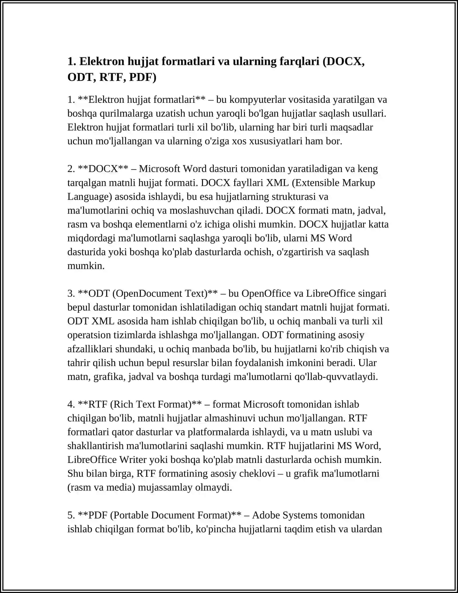 ELEKTRON HUJJATLARNI FORMATLASH VA PDF BILAN ISHLASH 3