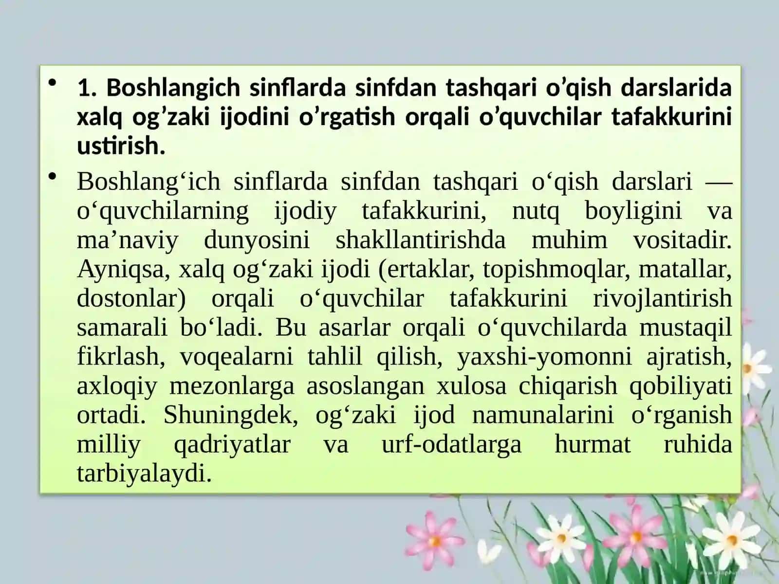 Sinfdan tashqari mashg’ulotlarda xalq og’zakiijodi 3
