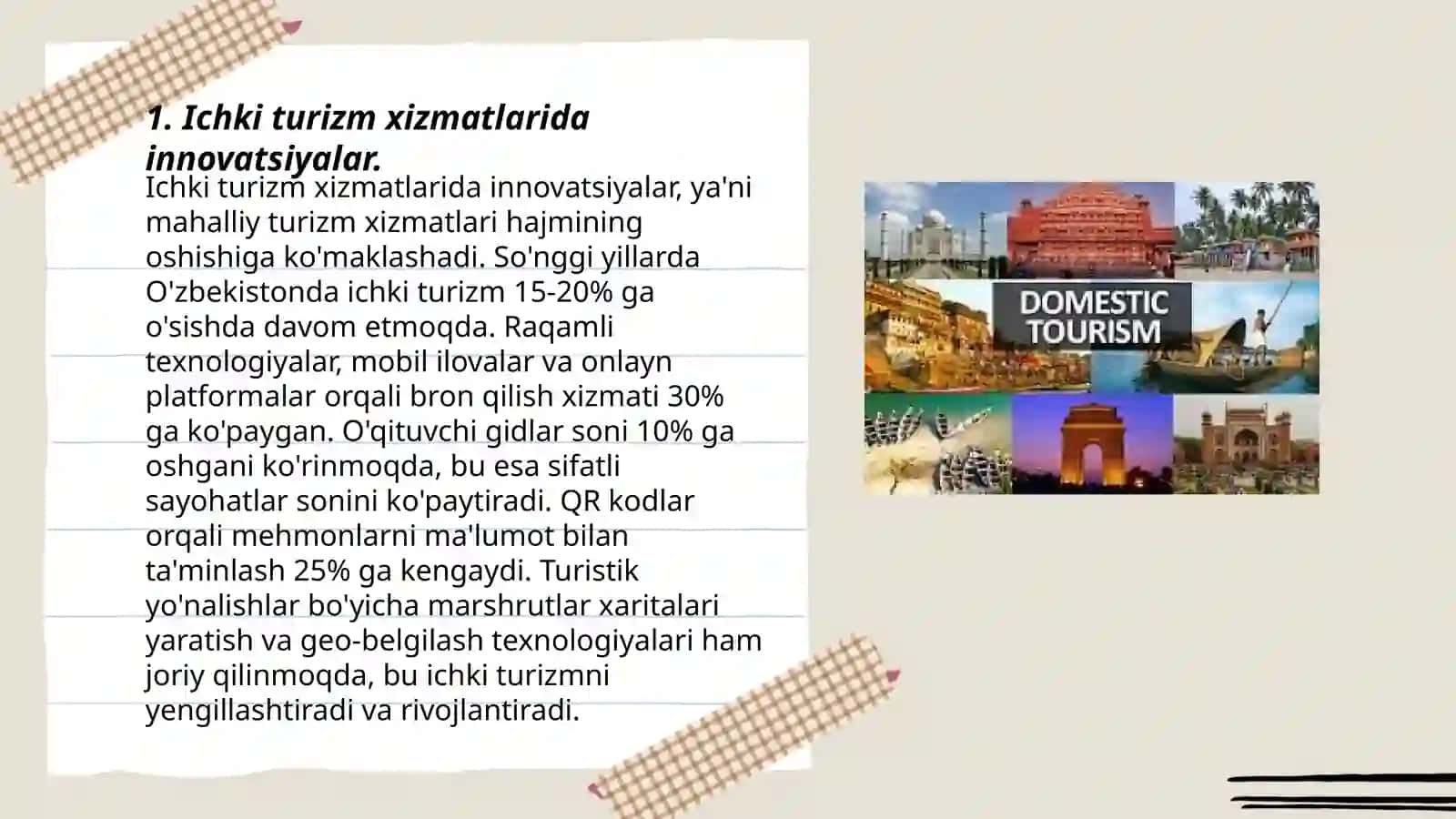 Ichki turizm xizmatlari innovatsiyalari 3