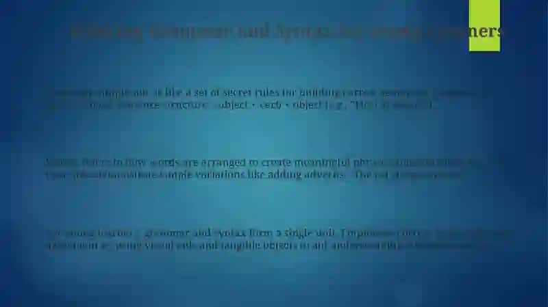 Grammar and Syntax in young Learners context 3
