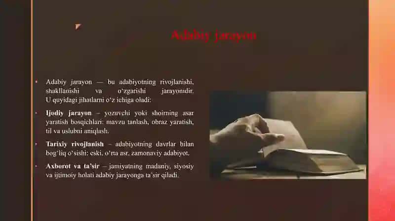 ADABIY JARAYON, ADABIY HAYOT VA IJTIMOIY VOQELIK 3