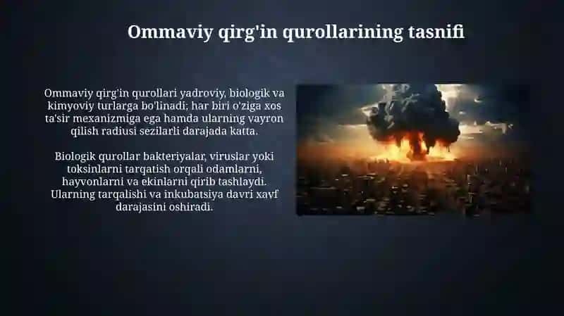 Ommaviy qirg'in qurollarining tasnifi 3