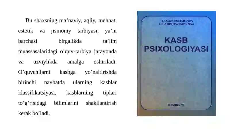 Kasblar va ularning klassifikatsiyasi 3