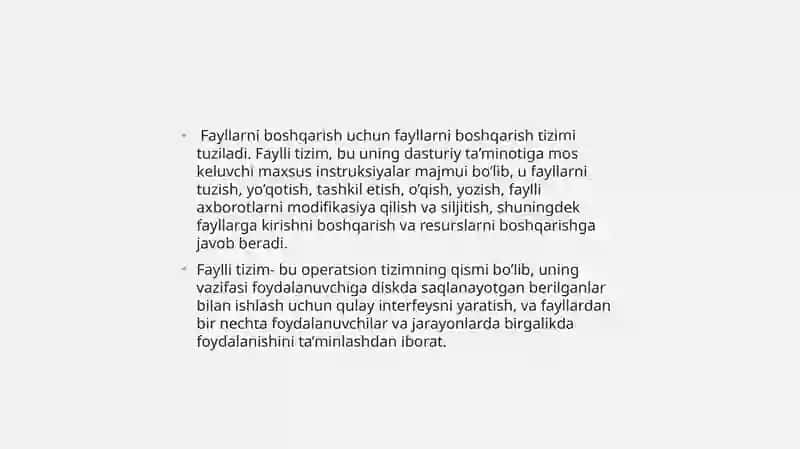 Fayllarni boshqaruvi va ularni loyhalash 3