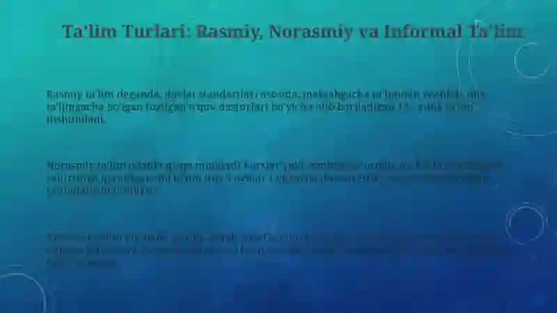 Taʼlim turlari va taʼlimni tashkil etish 3