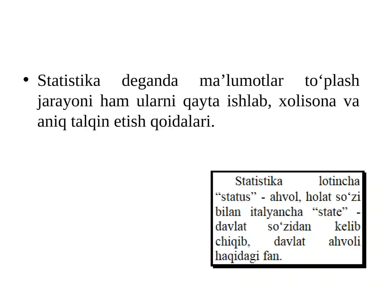 Statistikaningpredmeti,metodivavazifalari 3