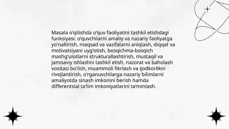 Masalaning bajaradigan funktsiyalari 3