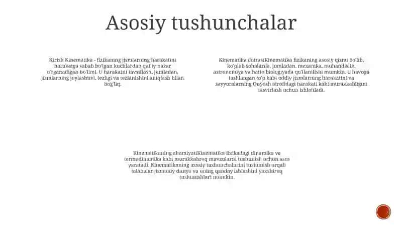Kinimatik Tahlil Tushunchasi 3