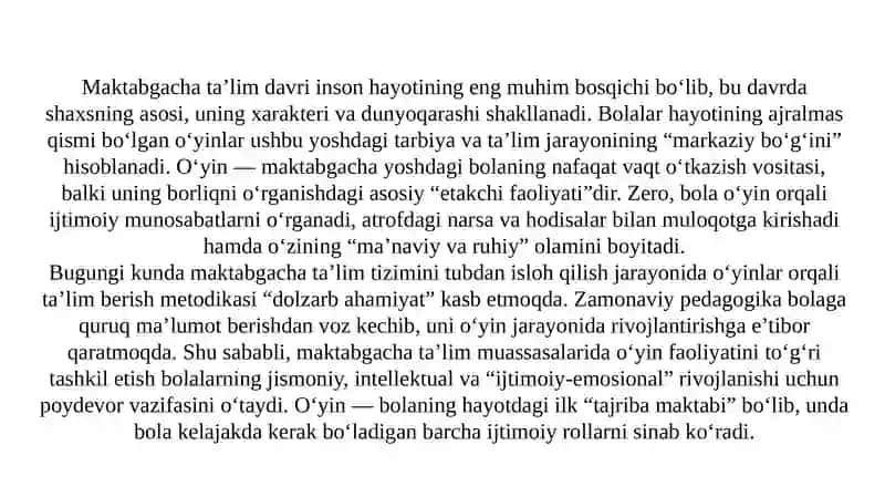 Maktabgacha ta’limda bolalar o‘yinlari 3
