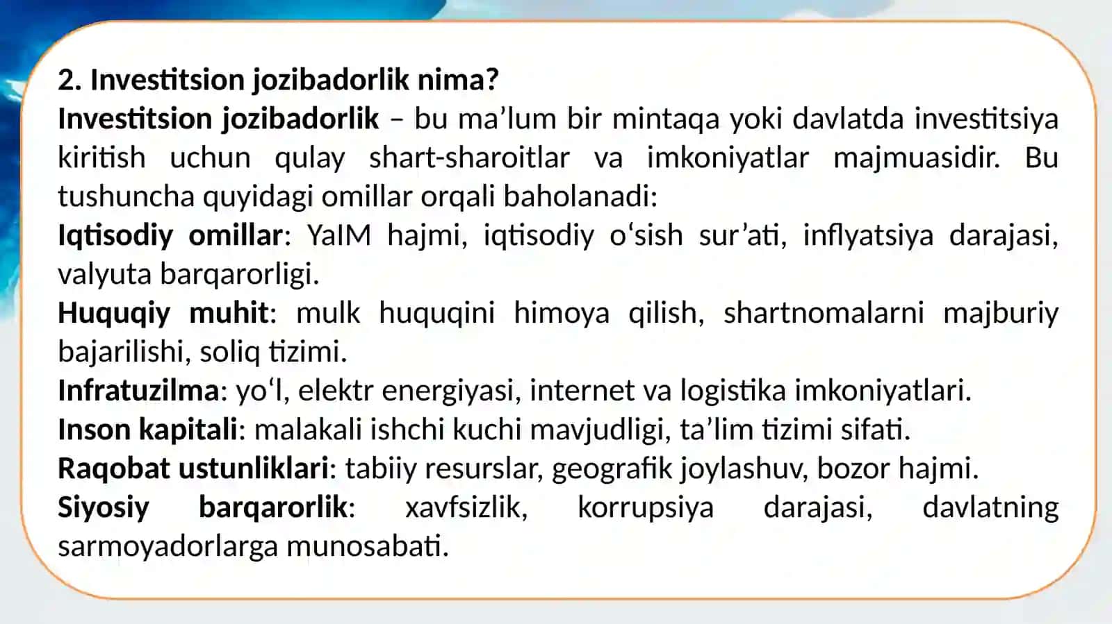 Investitsiya Bozori 3