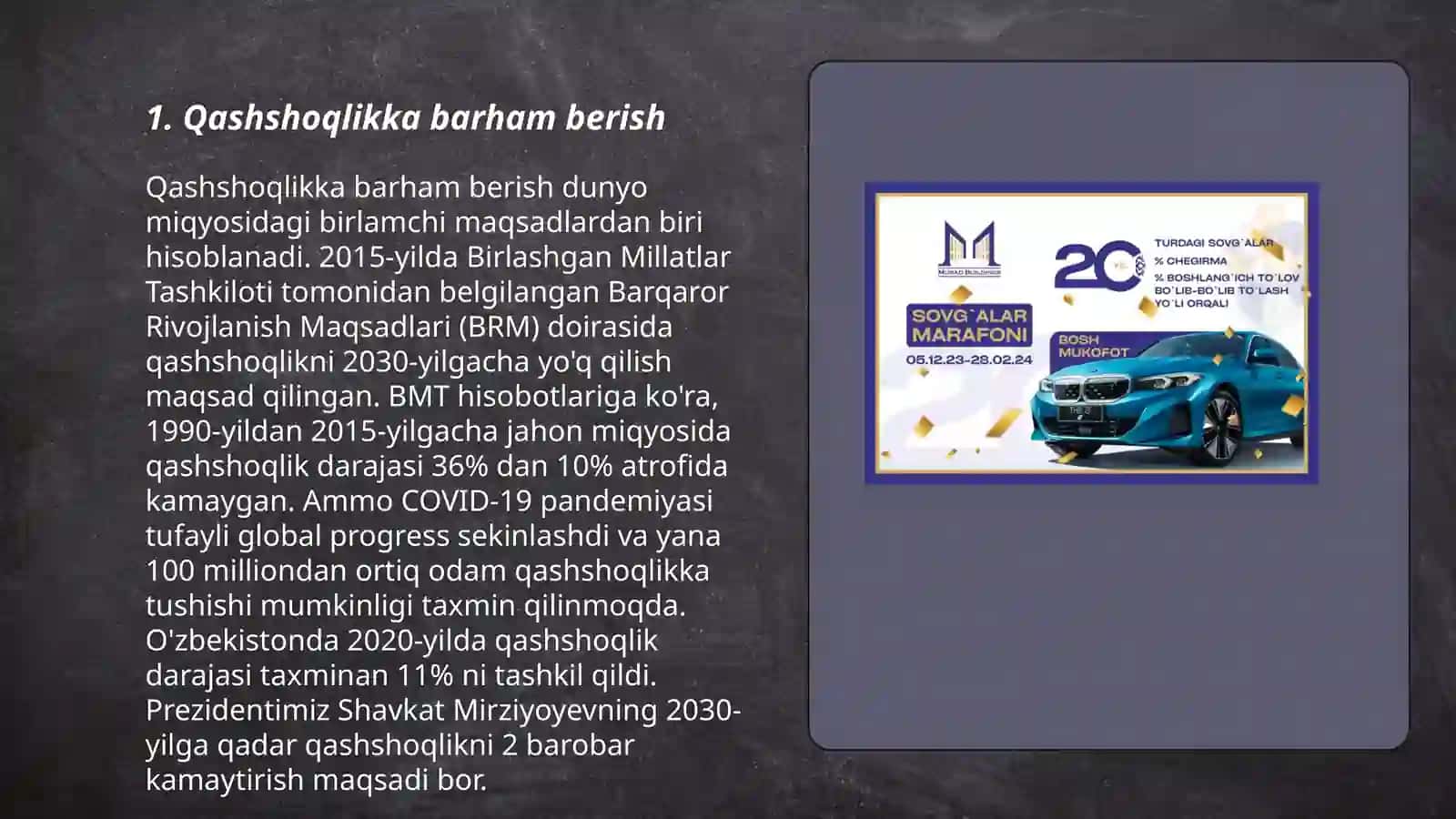 BMT ning barqaror rivojlanish maqsadlari 3