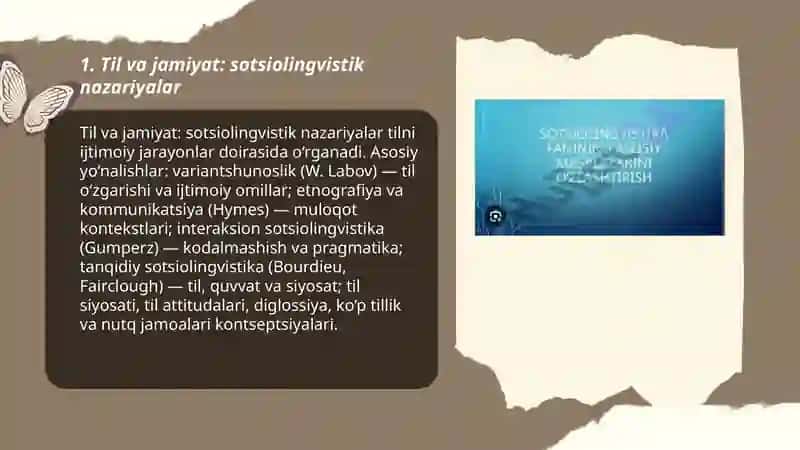 Til va jamiyat: sotsiolingvistik nazariyalar 3