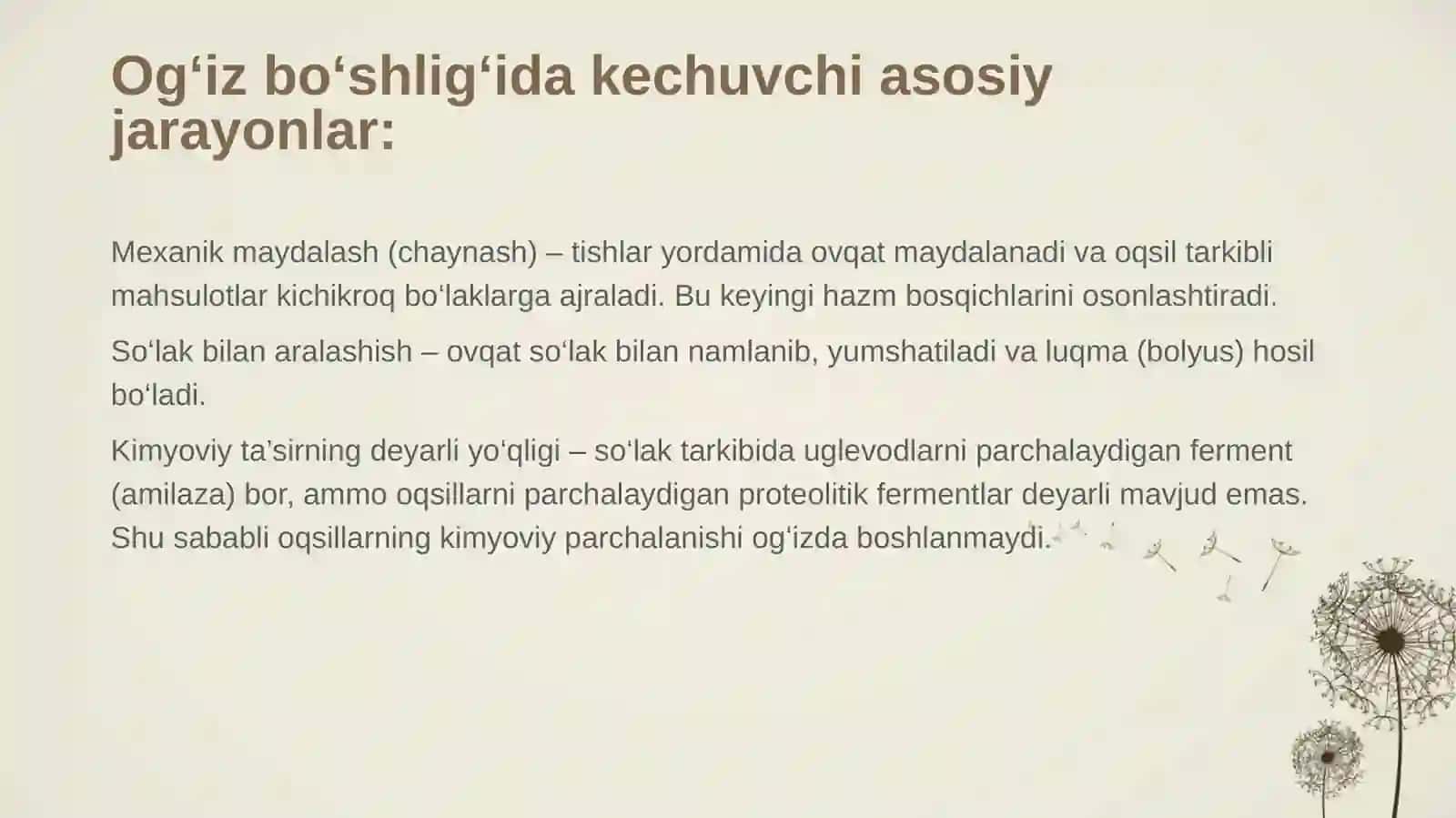 Oqsillarning Hazmlanishi 3