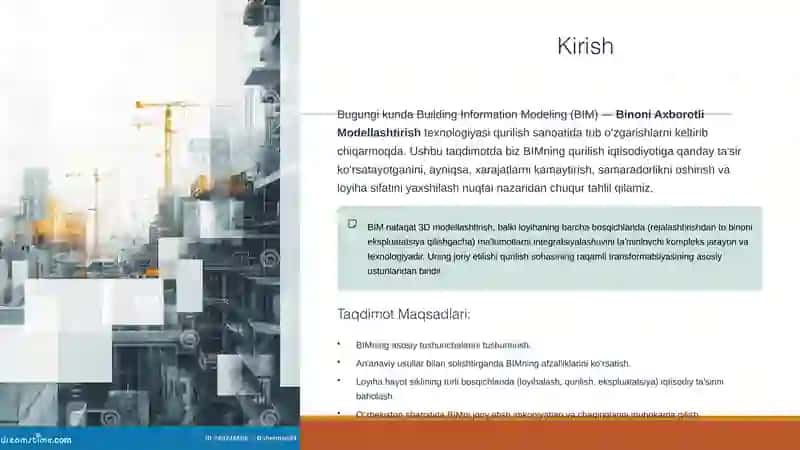 Building Information Modeling (BIM) - Qurilish Iqtisodiyotiga Ta'siri 3