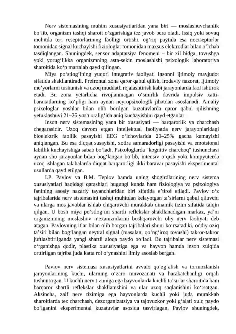 Inson nerv sistemasining asosiy xususiyatlari 3