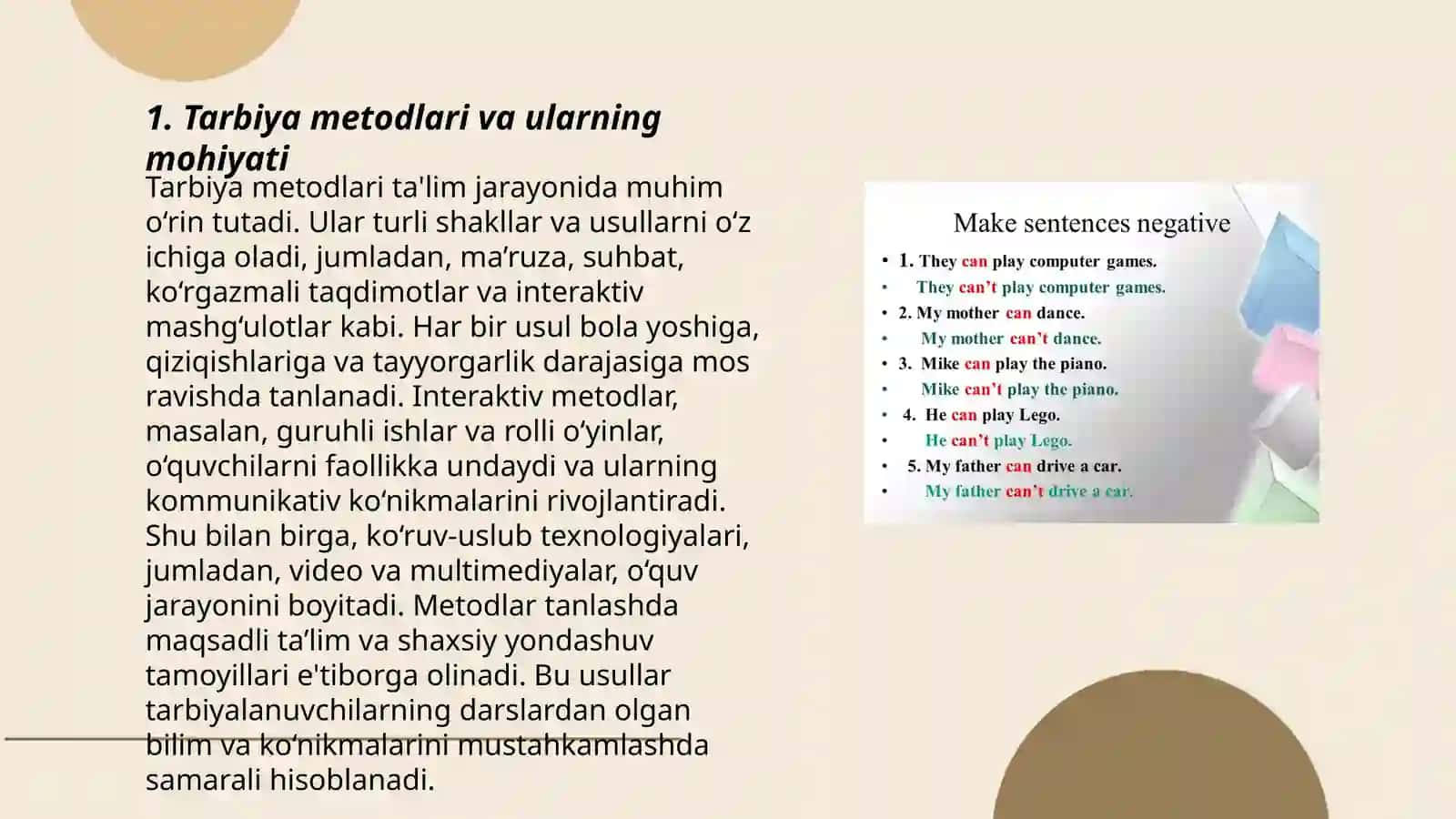 Tarbiya metodlari va turlari 3