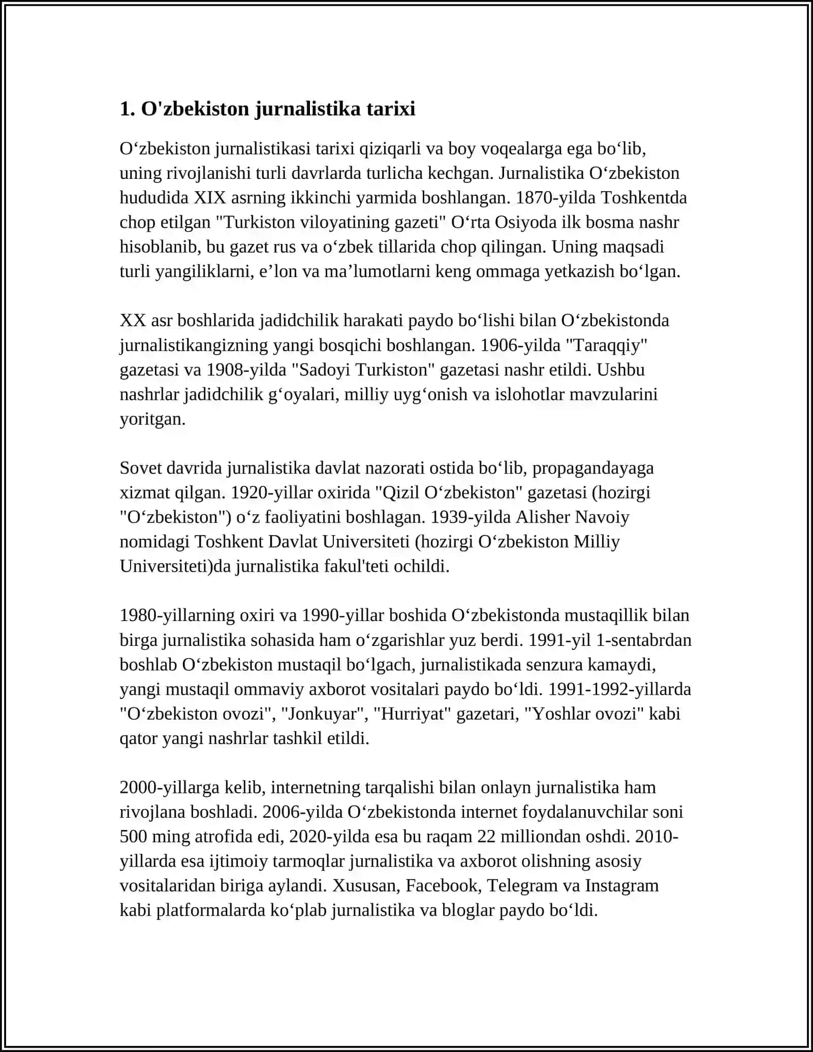 OZBEKISTON JURNALISTIKA VA OMMAVIY KOMUNIKATSIYA UNVERSITETI 3
