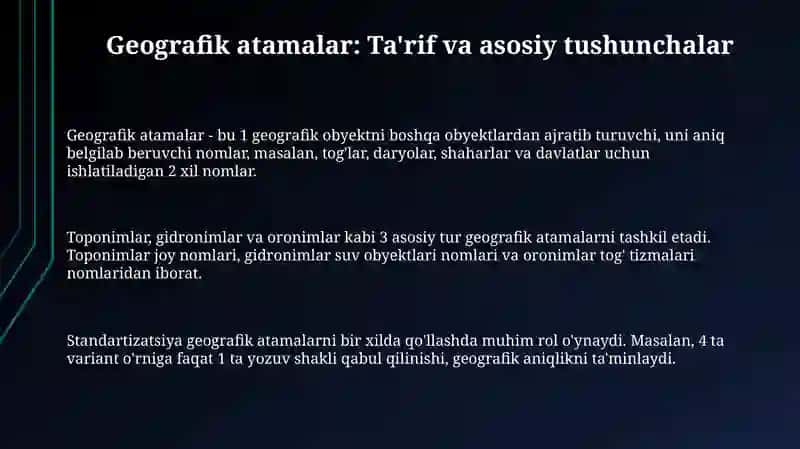 Geografik atamalar bilan ishlash 3