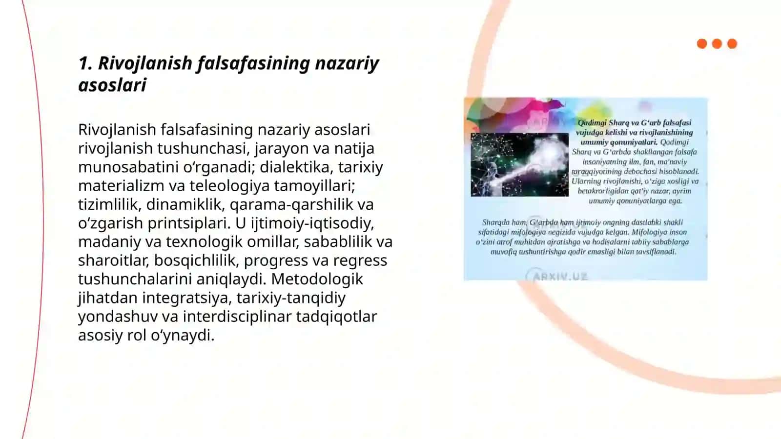 Rivojlanish falsafasi 3