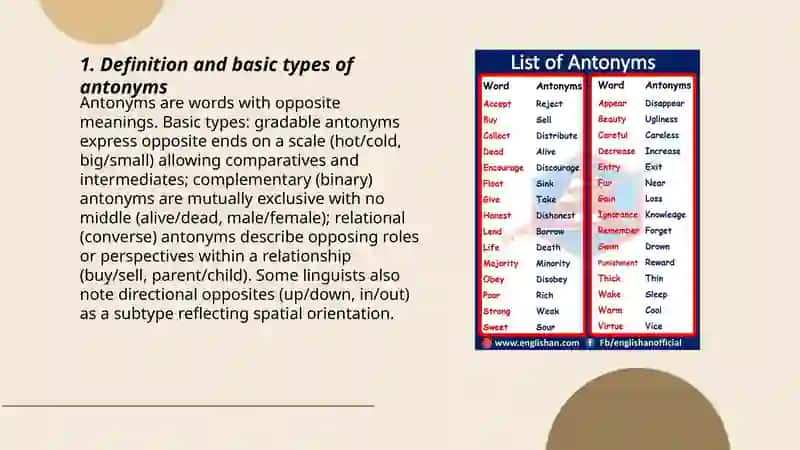Antonyms 3