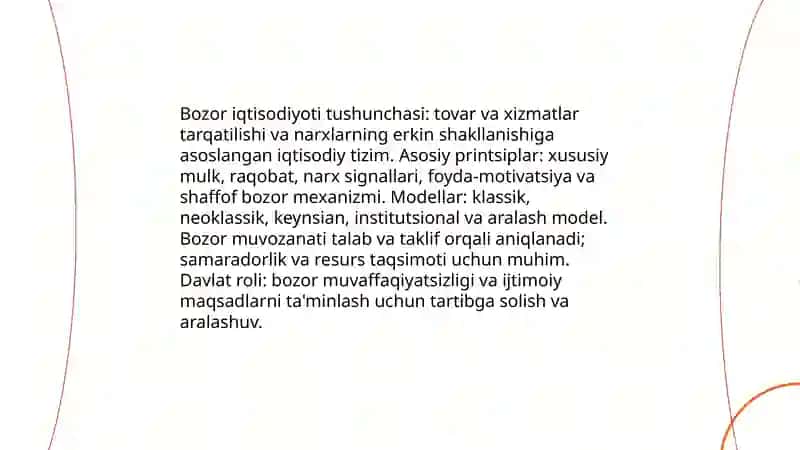 Bozor iqtisodiyoti modellari 3