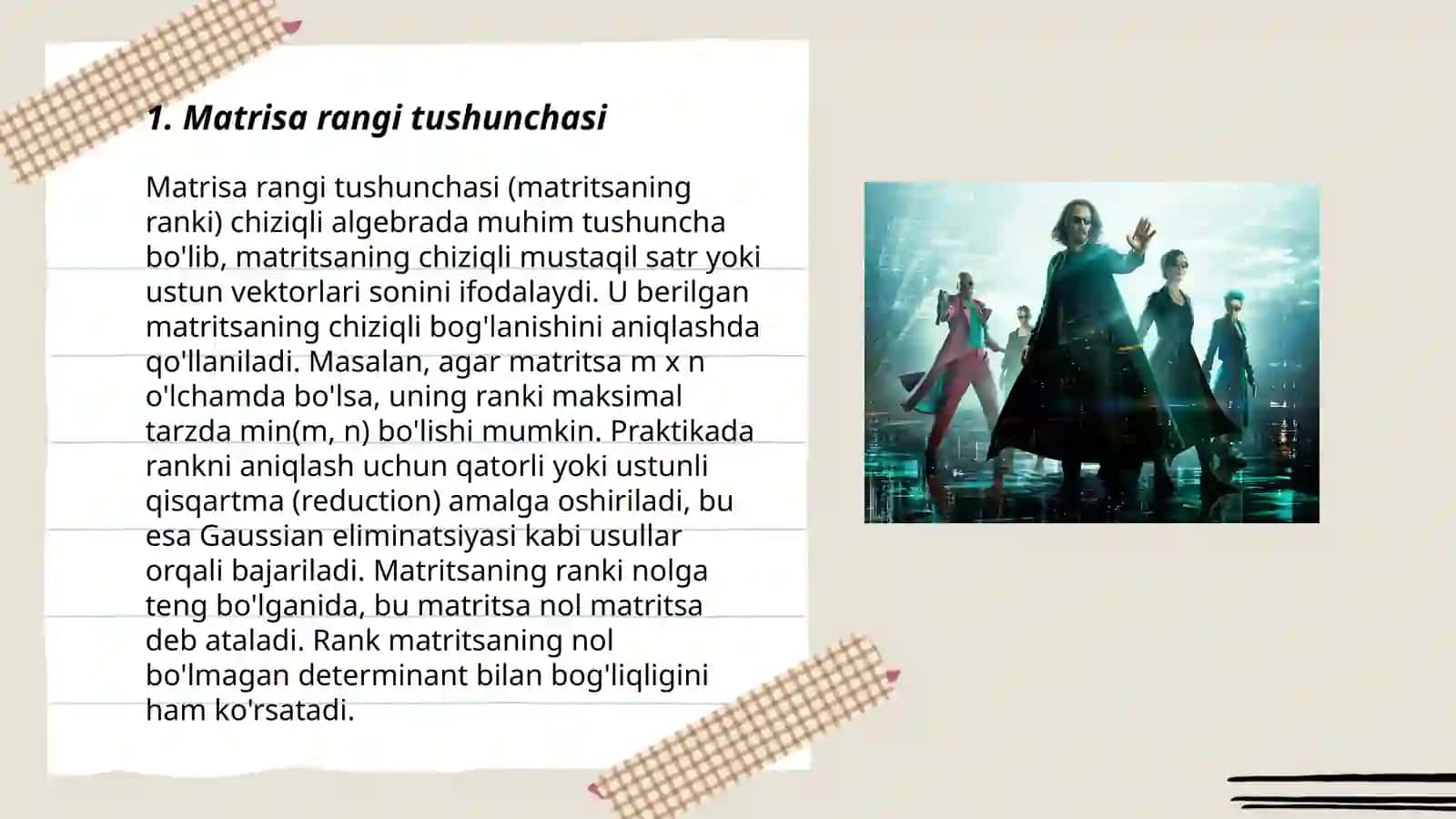 Matritsa rangi.Teskari matritsa 3