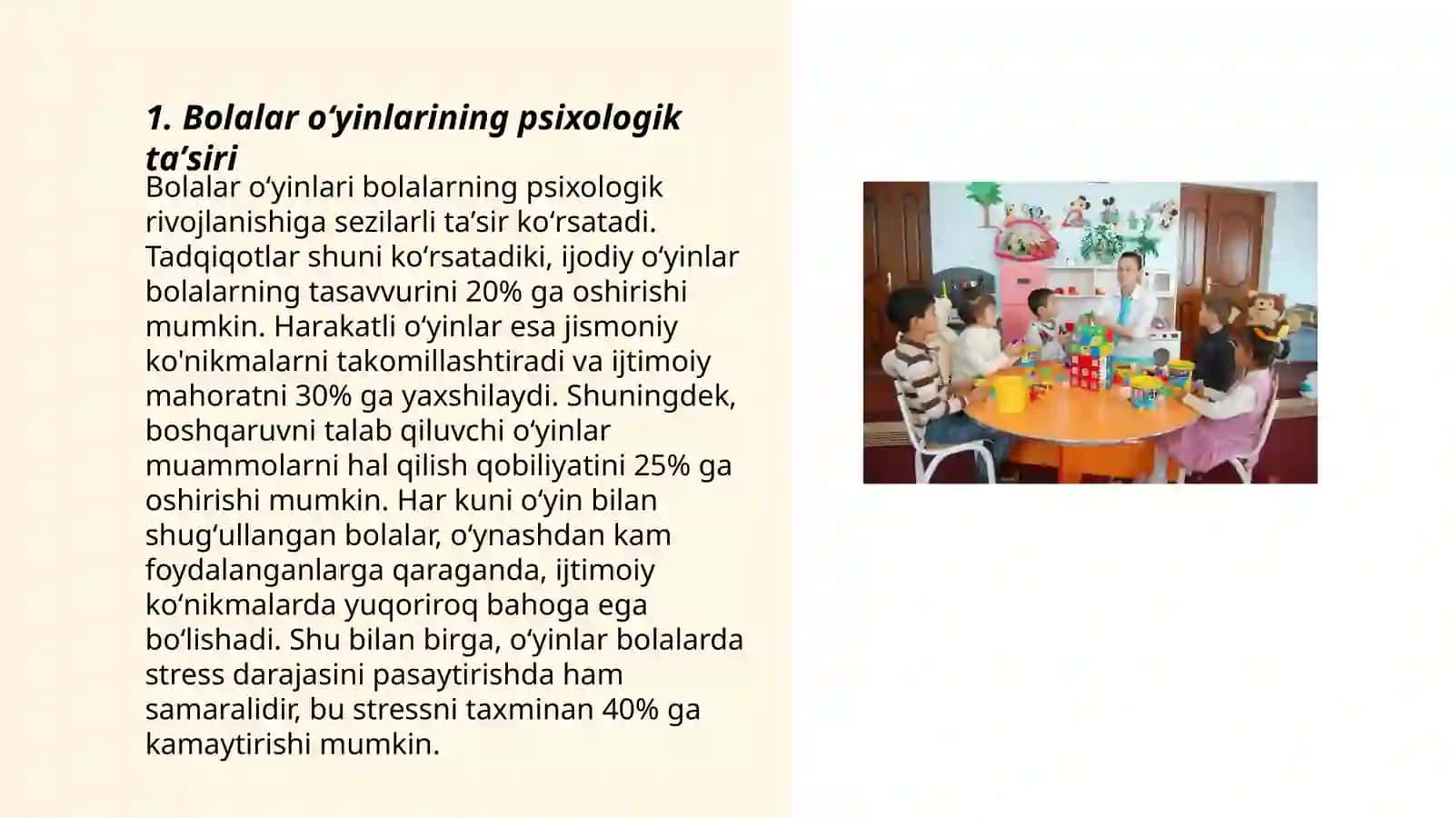 Oʻyin bolalarning asosiy faoliyati 3