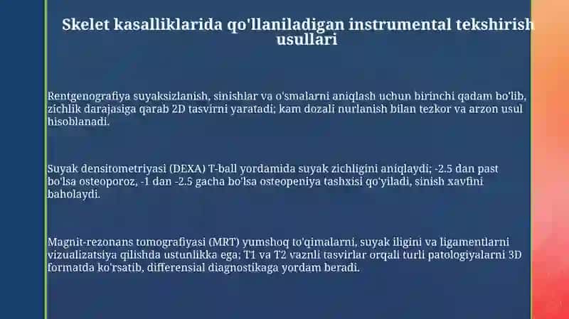Skelet kasalliklarini instrumental tekshirish usullari 3
