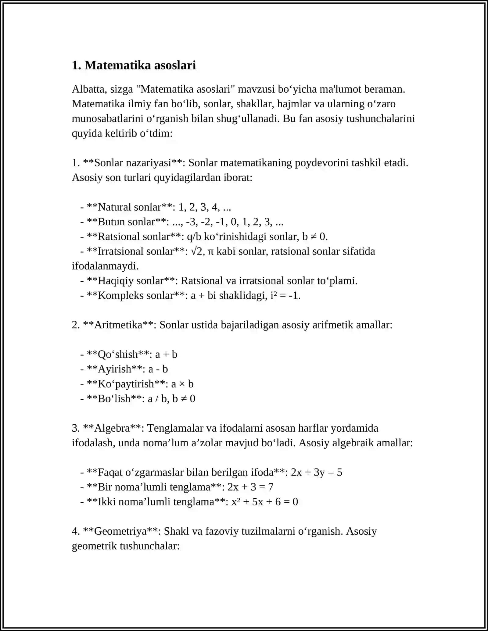 Matematika asoslari 3