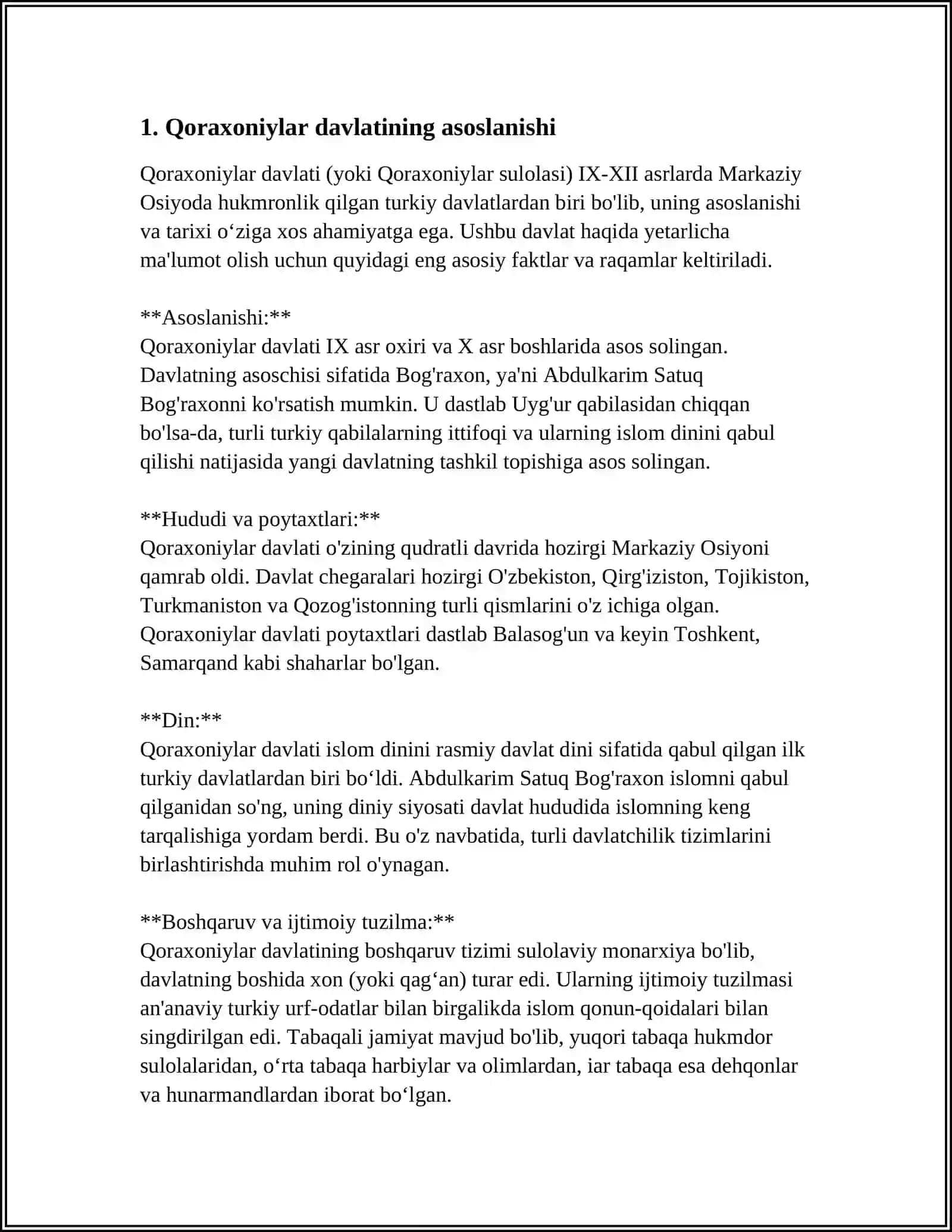 QORAXONIYLAR DAVLATINING PAYDO BO'LISHI 3