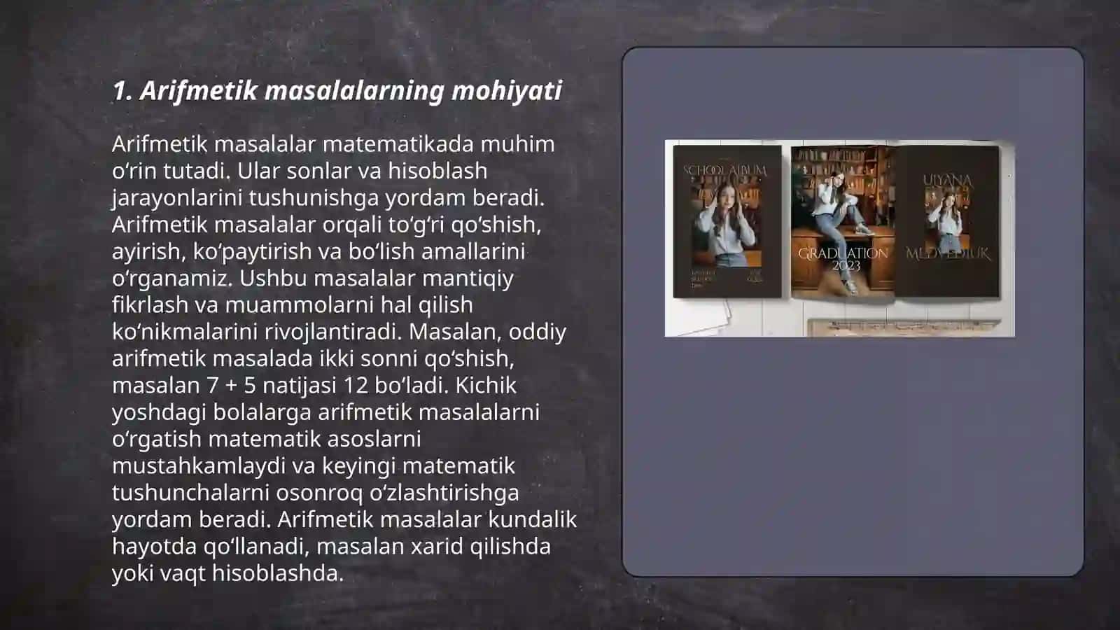 Arifmetik masalalar yechishga o'rgatish metodikasi 3