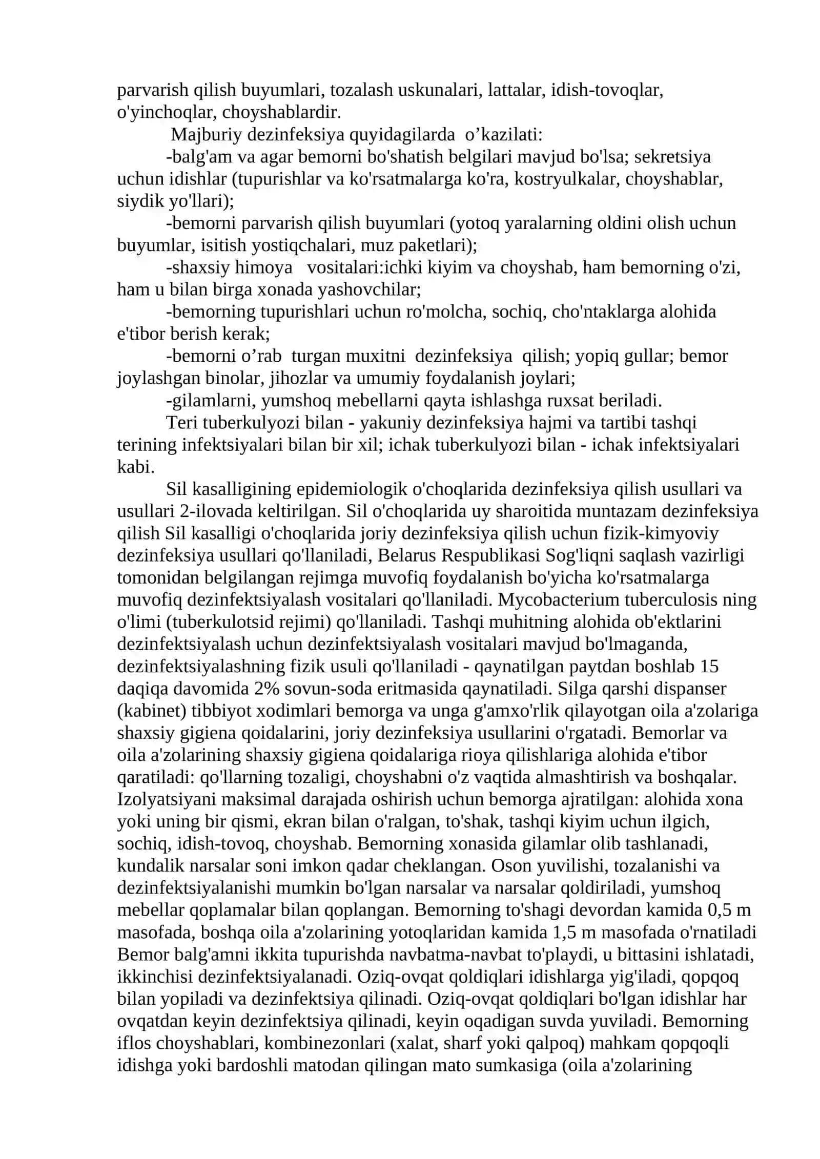 INFEKSIYALARNING AYRIM GURUHLARI UCHUN DEZINFEKSIYA 3