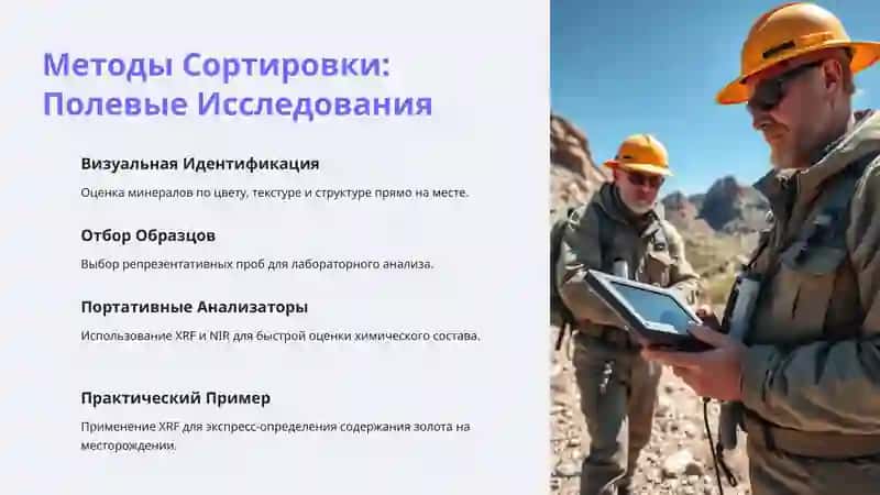 Сортировка и Группировка Полезных Ископаемых в целях разведки 3