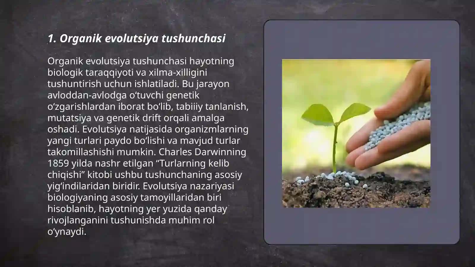 Organik olam evalutsiyasi 3