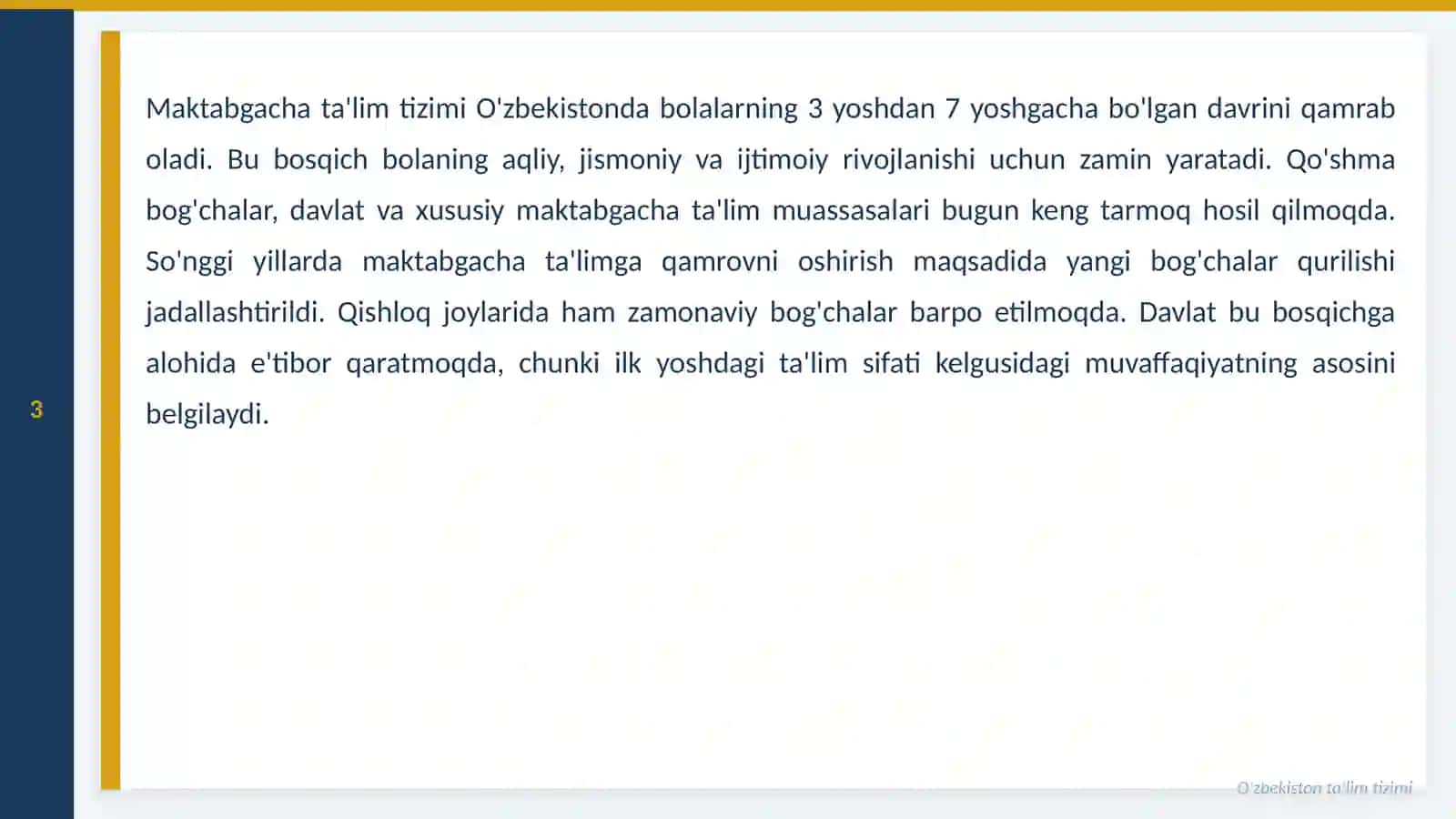 O'zbekiston Ta'lim Tizimi 3