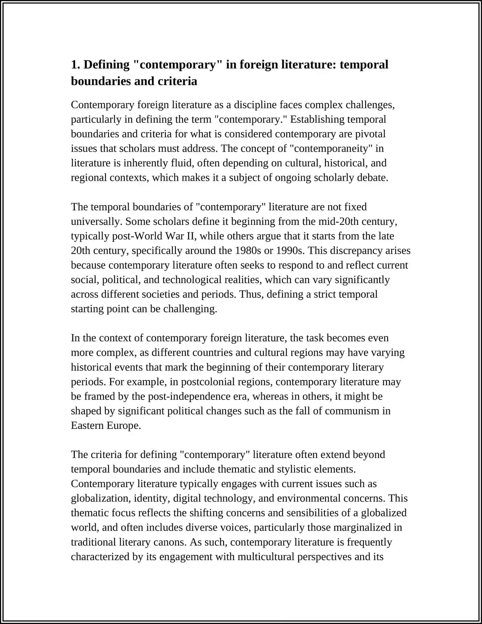 CONTEMPORARY FOREIGN LITERATURE AS A DISCIPLINE 3