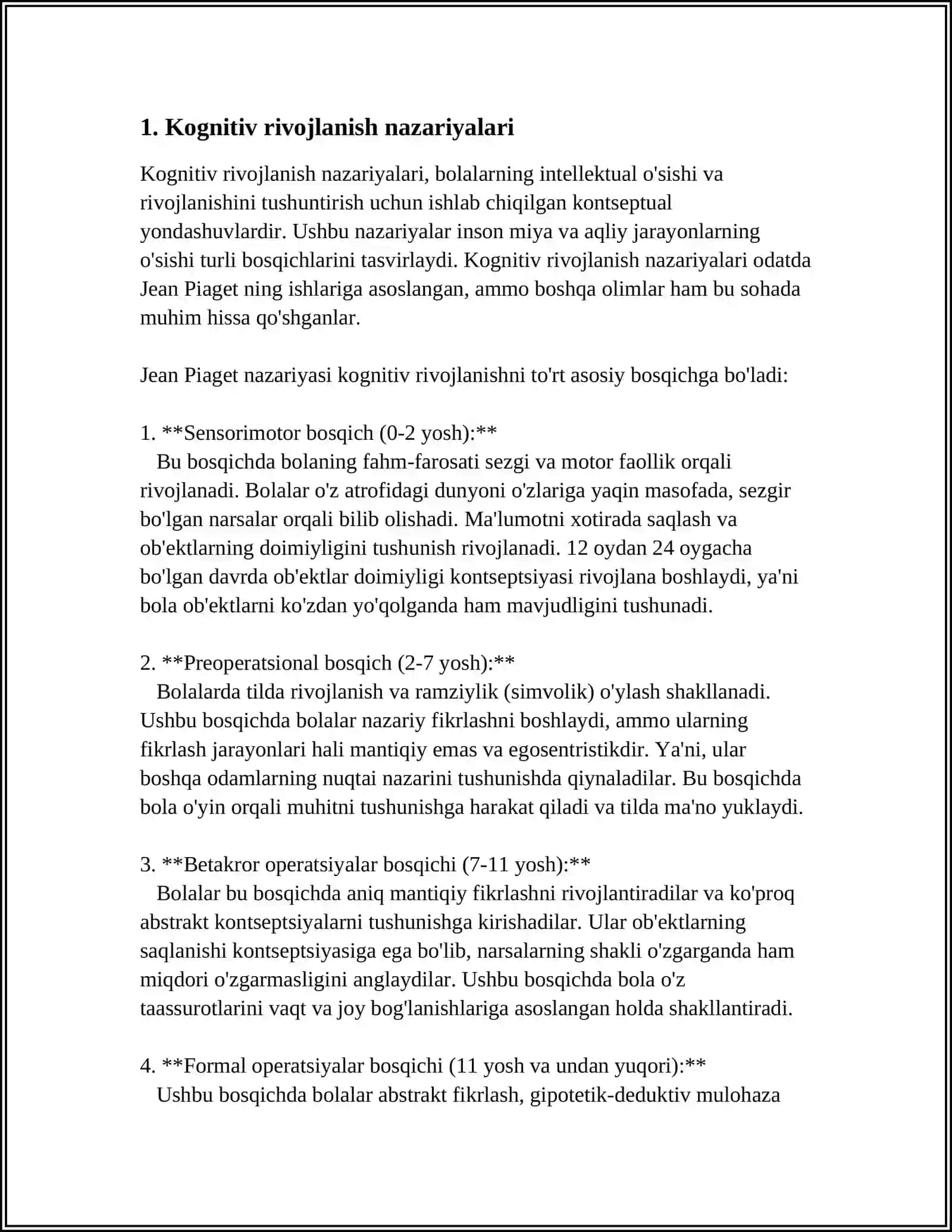 Kognitiv rivojlanish nazariyalari 3