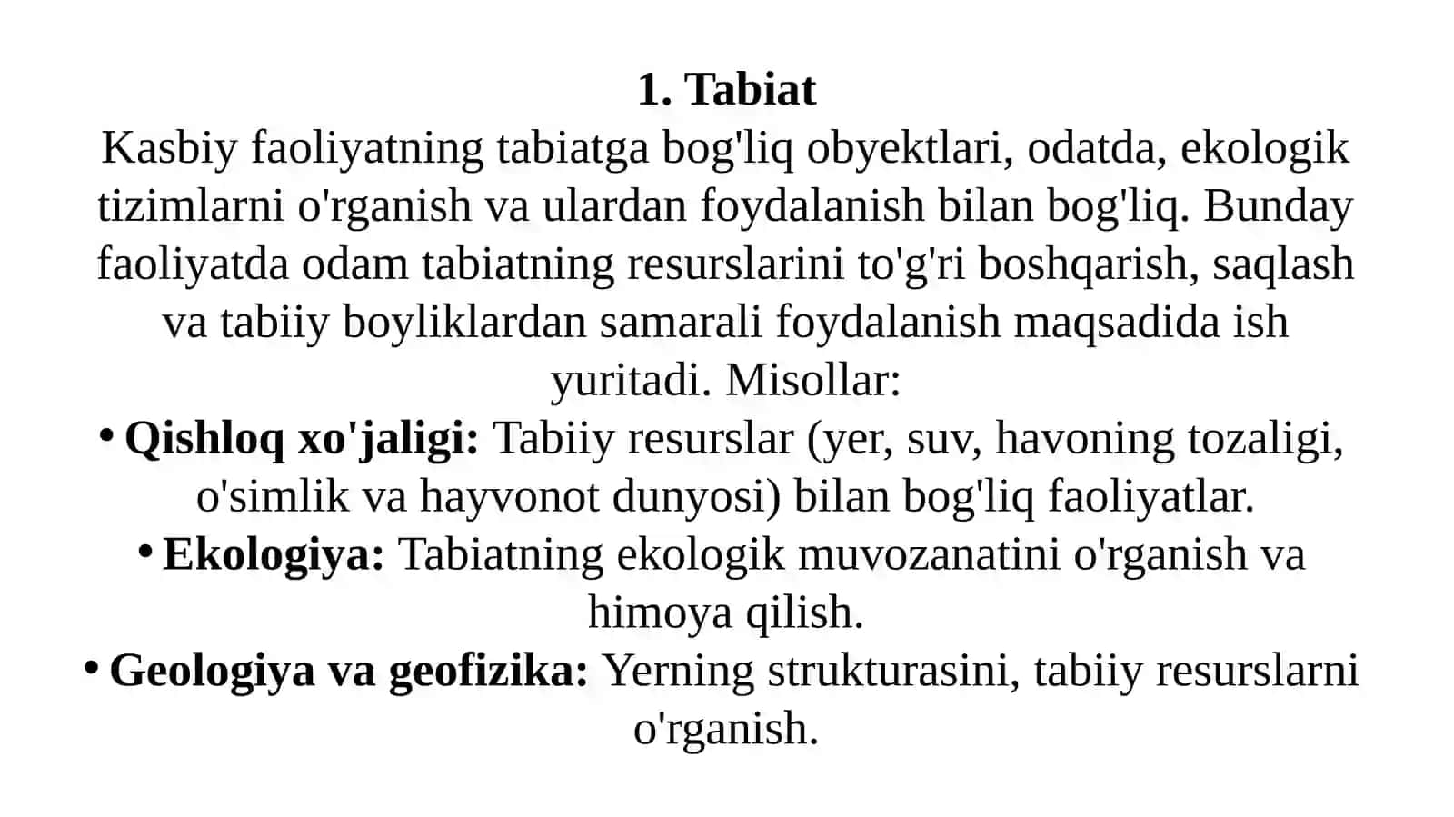 Kasbiy faoliyatning obyektlari 3