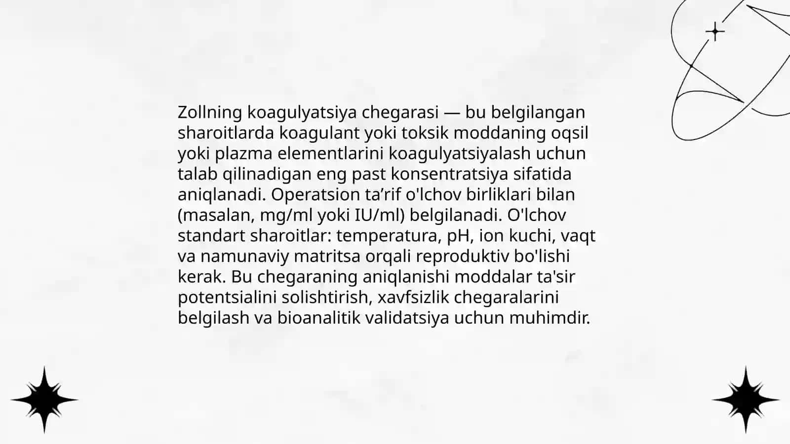 Zollning koagulyatsiya chegarasi va uni aniqlash 3