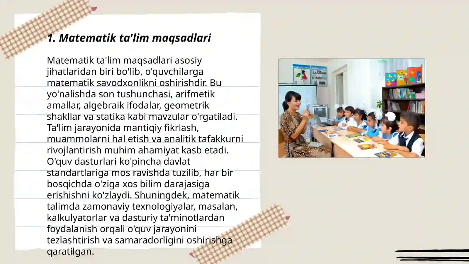 Matematika ta'lim maqsadlari 3