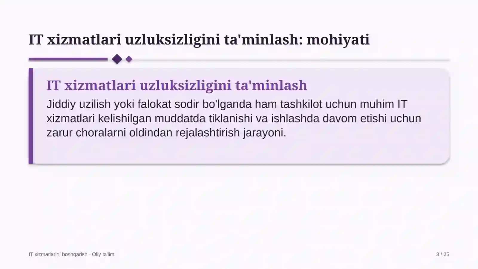 oltin qazib olish sanoatida axborot texnologiyalari xizmatlari uzluksizligini ta'minlash 9280 3