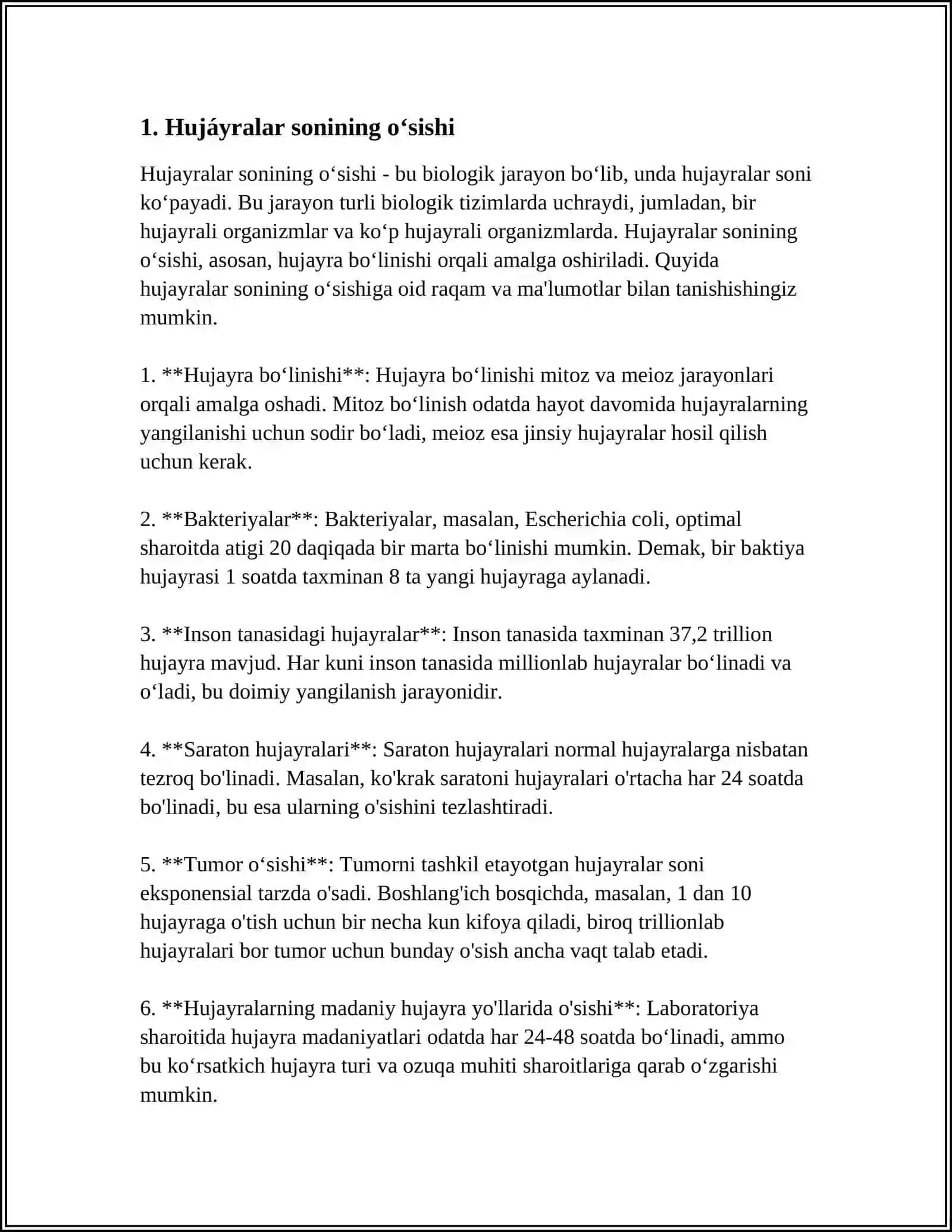 HUJAYRA PROLIFERATSIYASI. MITOZ VA MEYOZ 3