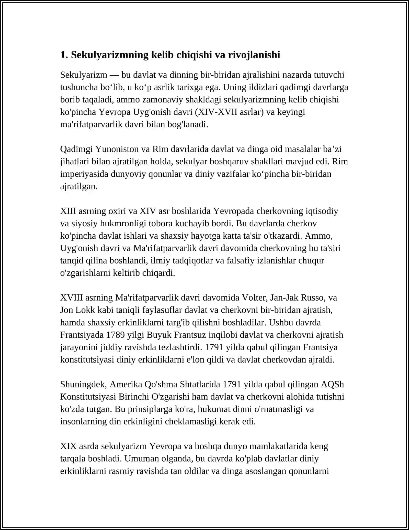 SEKULYAR VA SAKRAL JAMIYAT. ZAMONAVIY TENDENSIYALARI 3