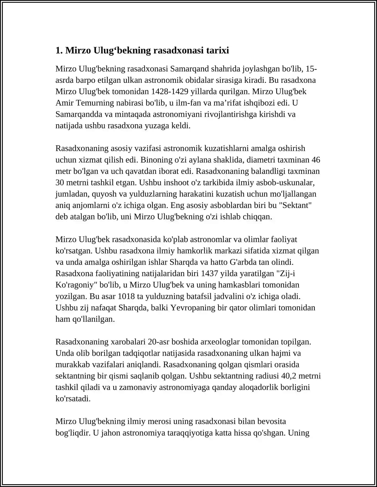 Mirzo Ulugʻbekning Rasadxonasi 3
