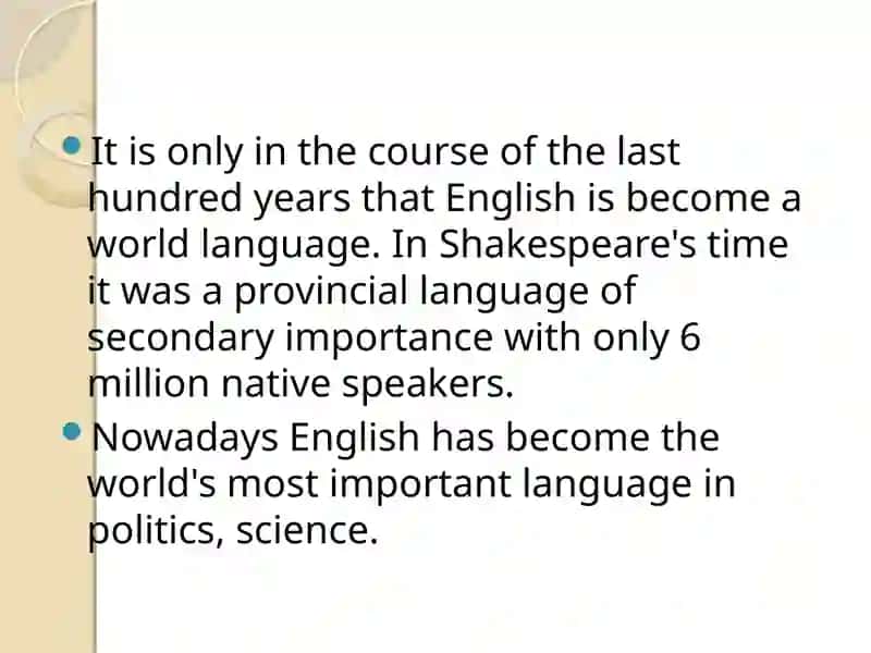 Background to English becoming an International language 3