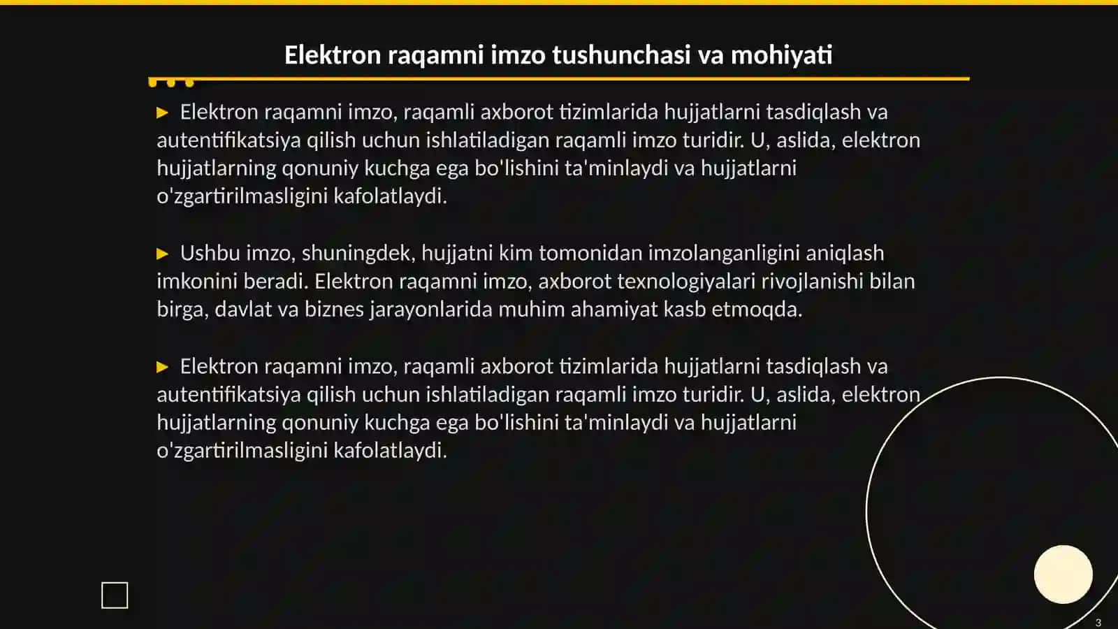 Elektron raqamni imzo va uni respublikamizda tadbiq etilish holati 3